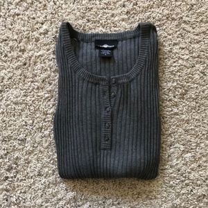 Grey Fitted Ribbed Sweater!